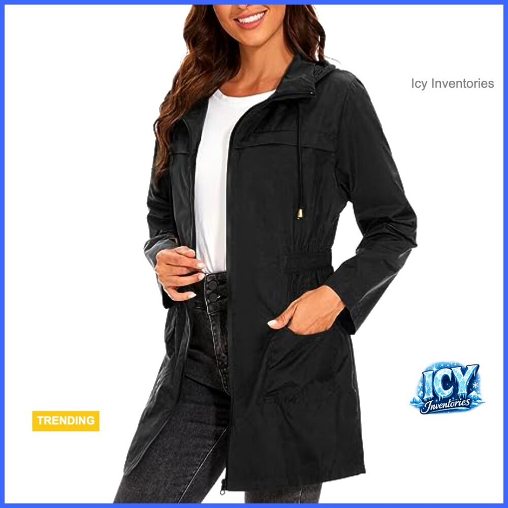 Waterproof Polyester Packable Rain Jacket With Ho… - image 5